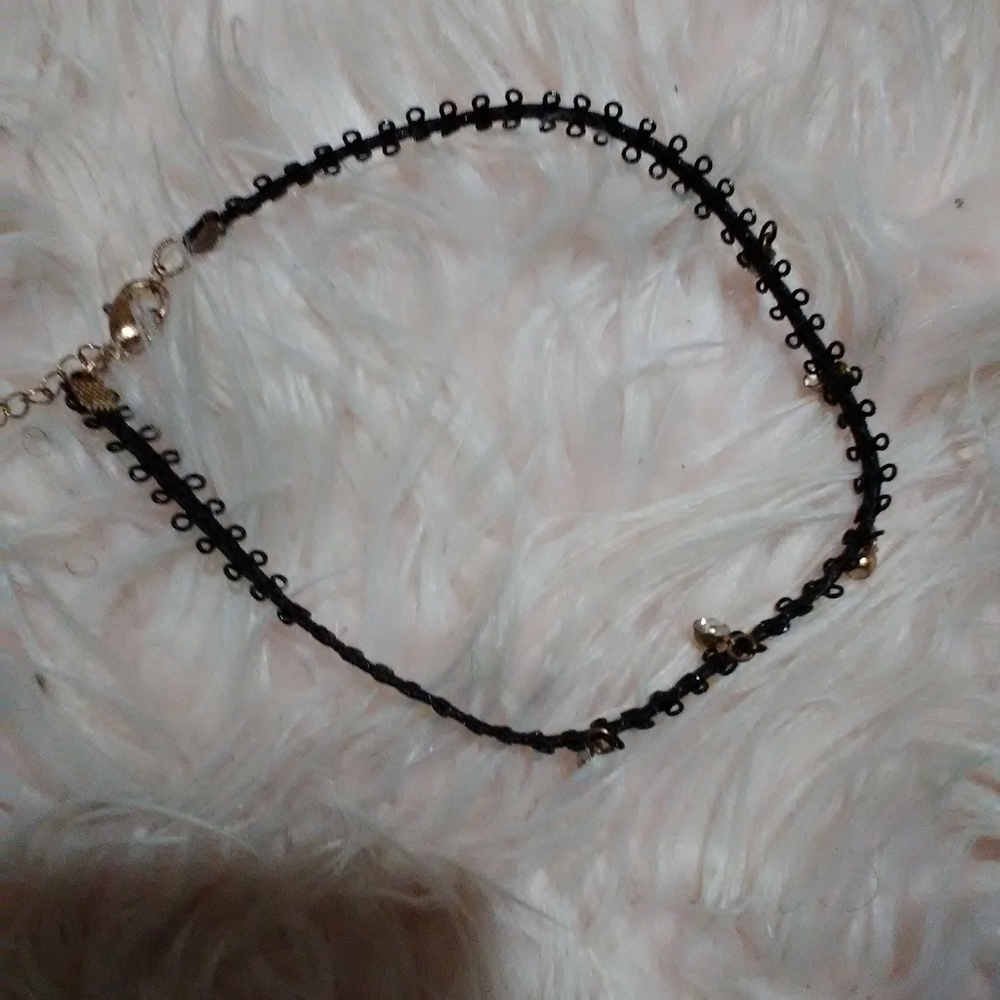 Nordstrom Black and gold bell choker necklace